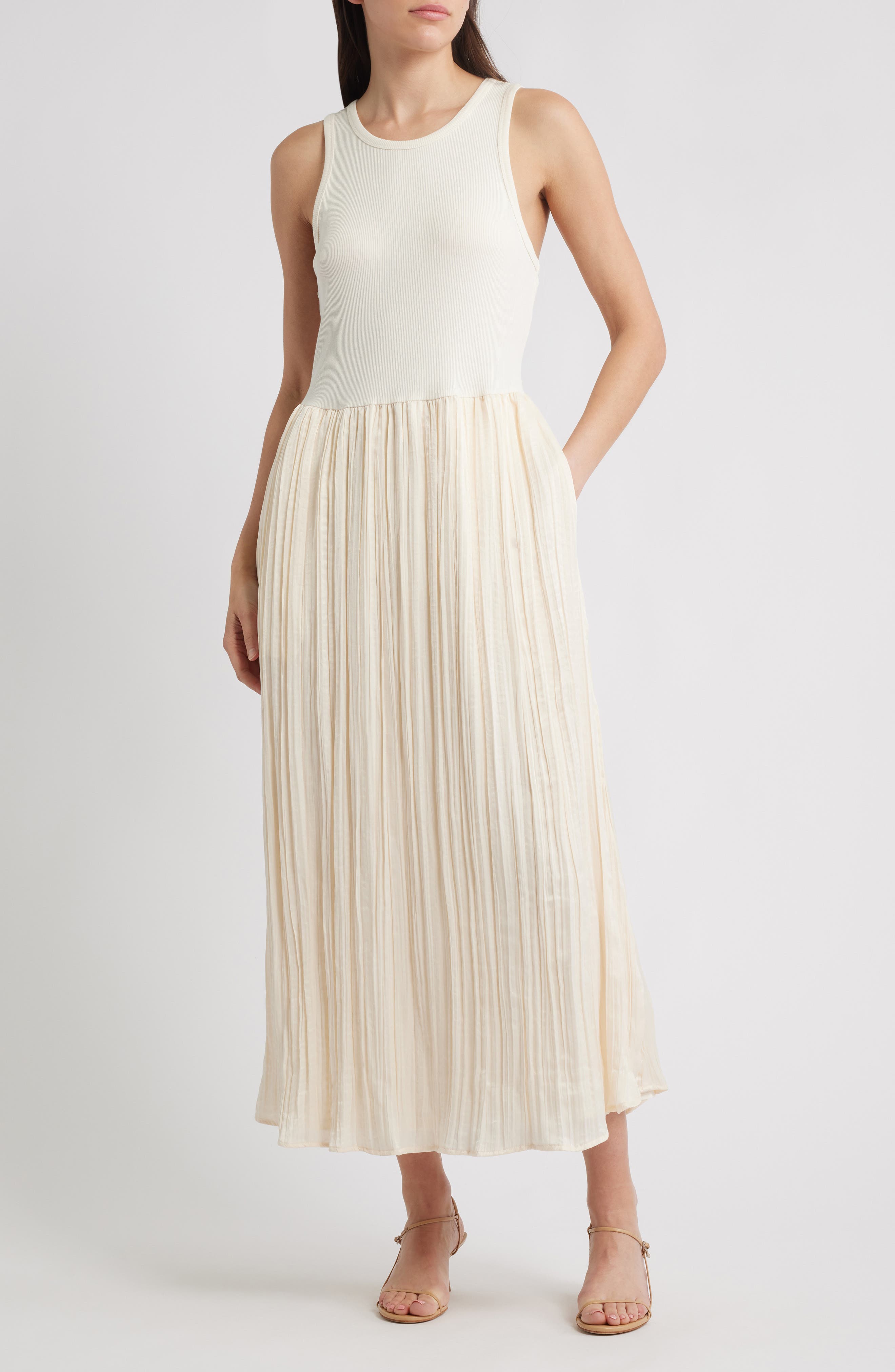 DKNY Mixed Media Maxi Dress