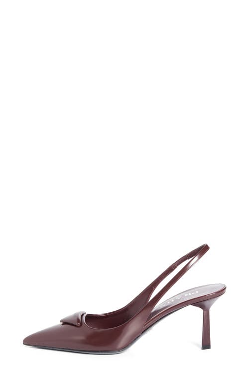 Prada Modellerie Pointed Toe Slingback Pump In Burgundy