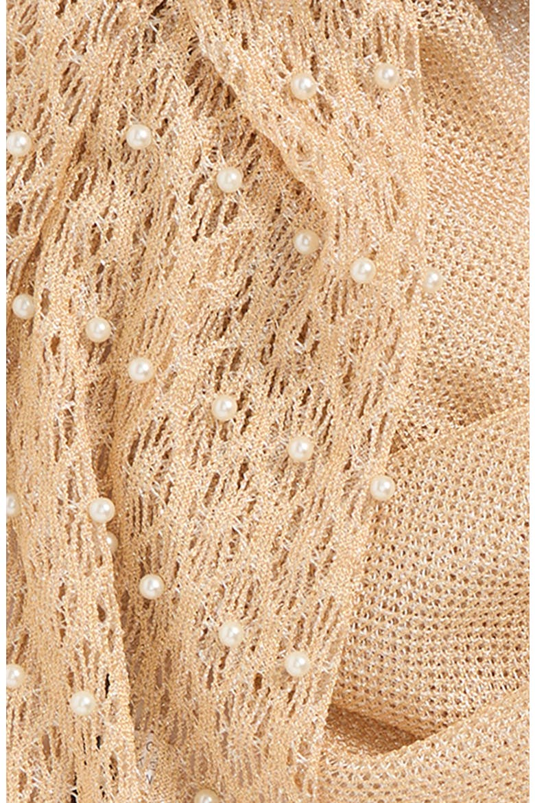 Mesh Scarf with Fringe & Pearl Beads, Alternate, color, BLUSH