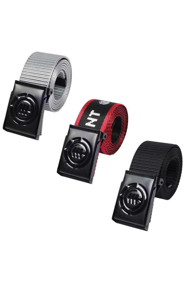Element Beyond 2.0 + Logo Web Belts 3-Pack, Main, color, Black/Grey
