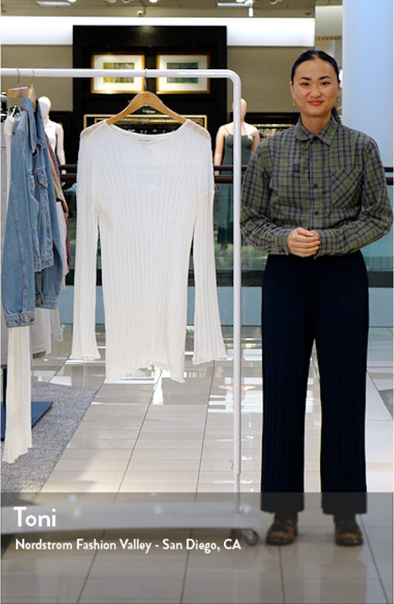 The Nicki Rib Long Sleeve Linen Blend Cover-Up Dress, sales video thumbnail