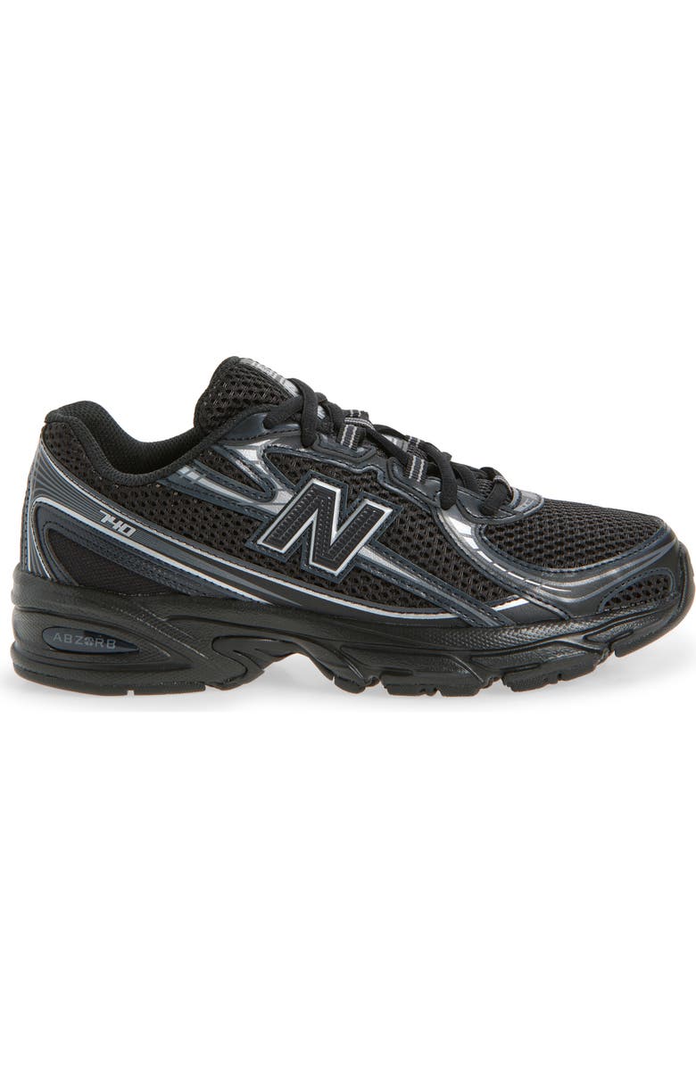 New Balance Kids' 740 Sneaker, Alternate, color, Black / Silver Metallic