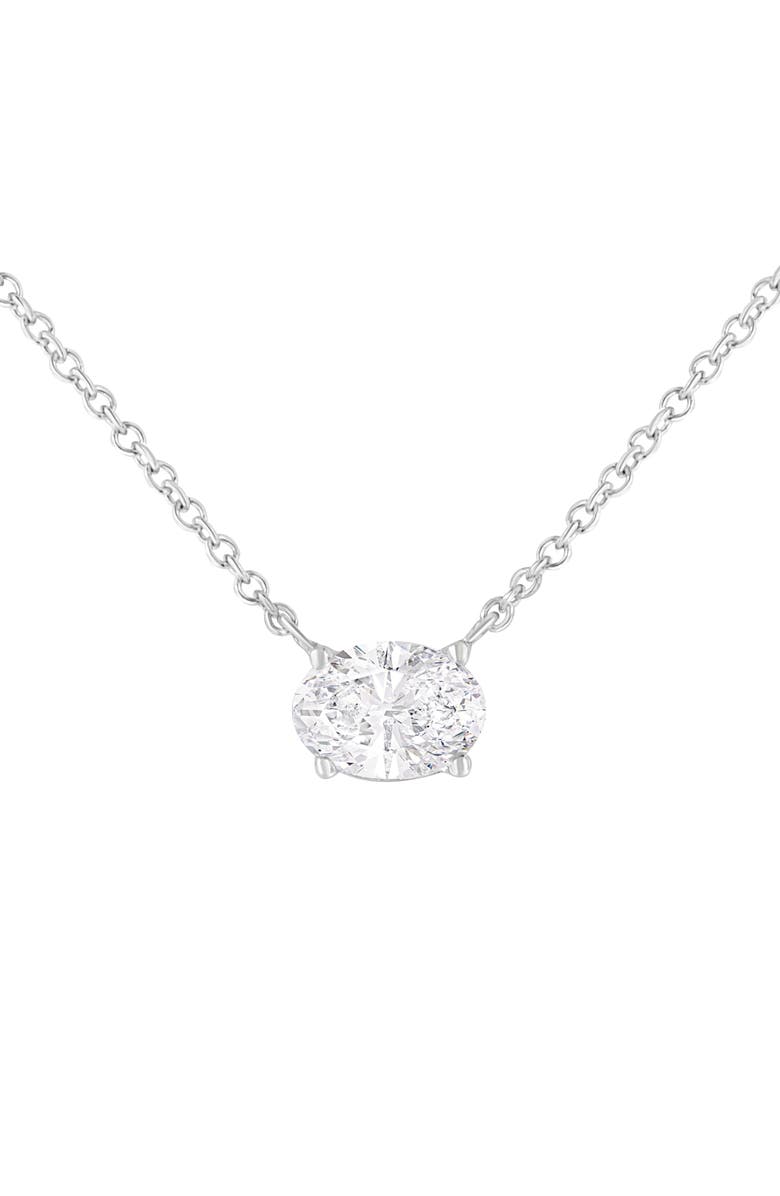 Haus of Brilliance IGI Certified 14k White Gold 1/2 cttw Lab Grown Oval Solitaire Diamond Pendant, Main, color, White