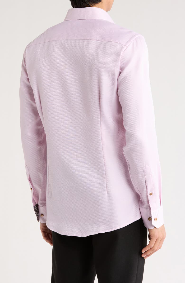 Eton Slim Fit Textured Solid Cotton Dress Shirt, Alternate, color, 