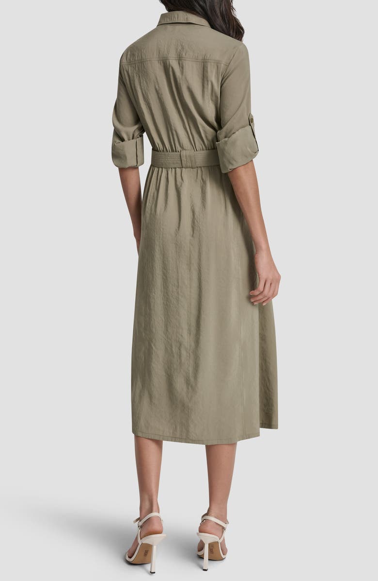 DKNY Fuji Long Sleeve Cargo Shirtdress, Alternate, color, Light Fatigue