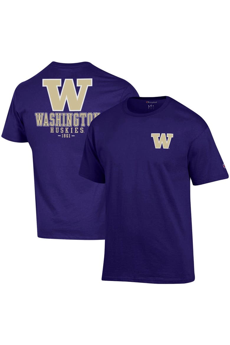 Men's Champion Purple Washington Huskies Stack 2-Hit T-Shirt, Main, color, Purple