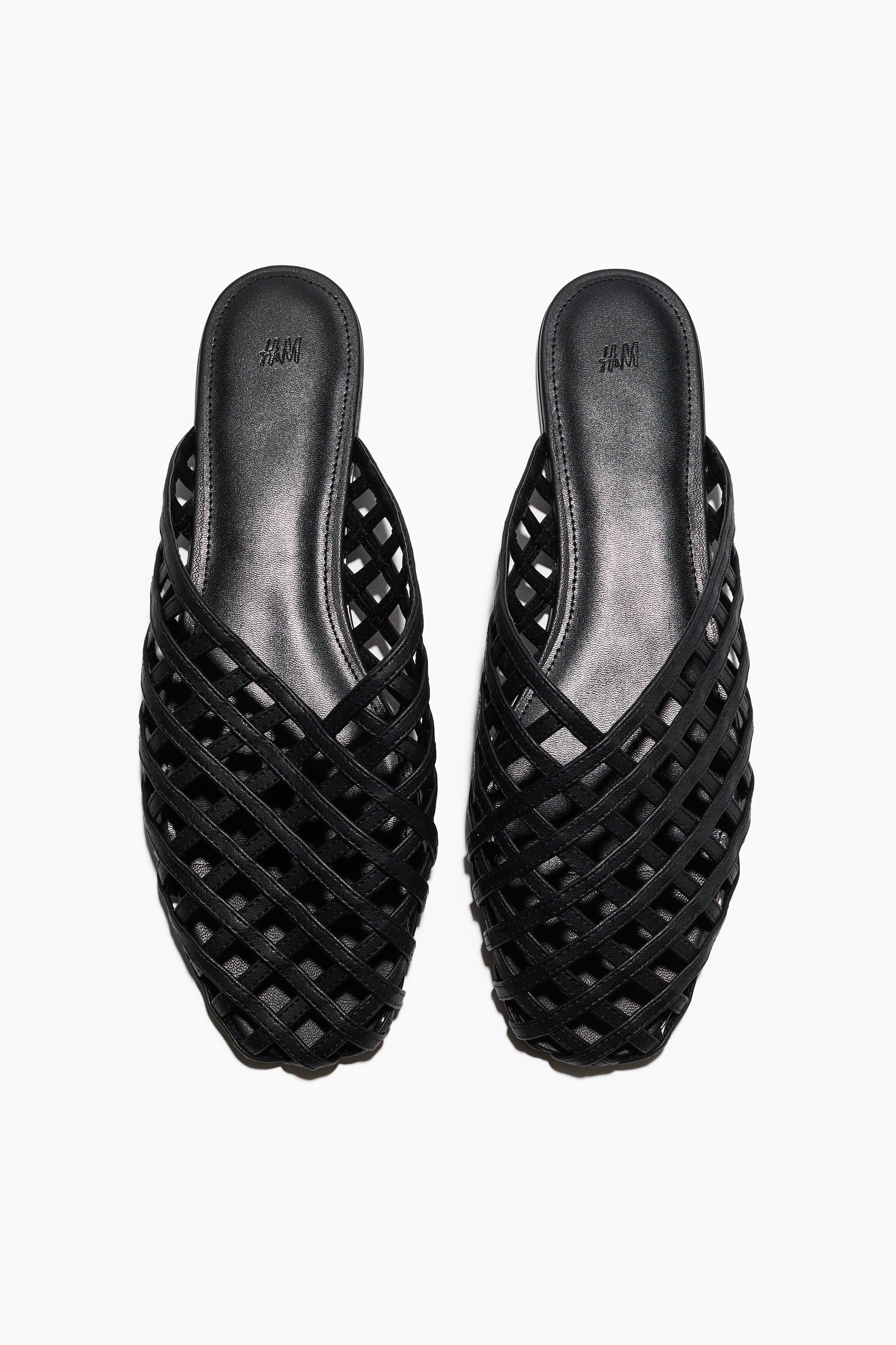 H&M Interwoven Mules, Main, color, Black