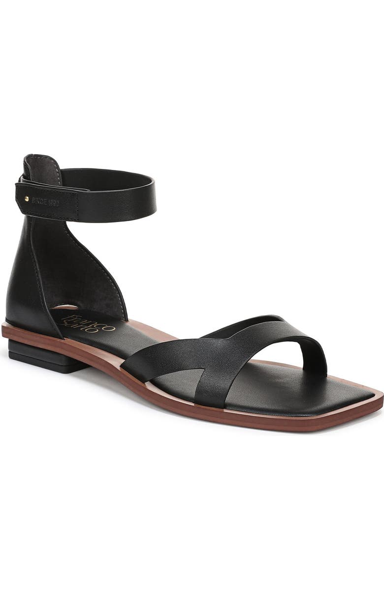 Franco Sarto Elisa Ankle Strap Sandal, Main, color, Black
