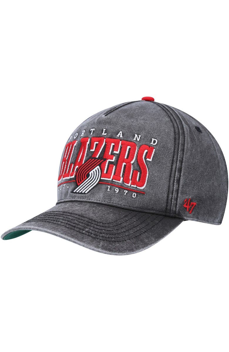 '47 Men's '47 Black Portland Trail Blazers Fontana Hitch Snapback Hat, Main, color, 