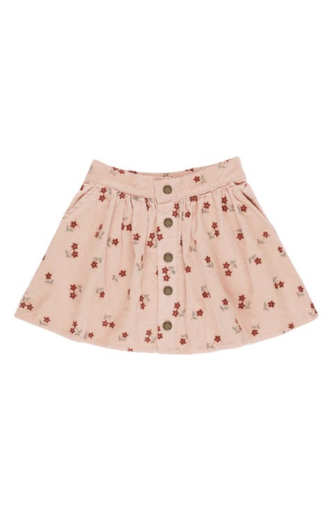 Floral Exposed Button Miniskirt (Toddler)