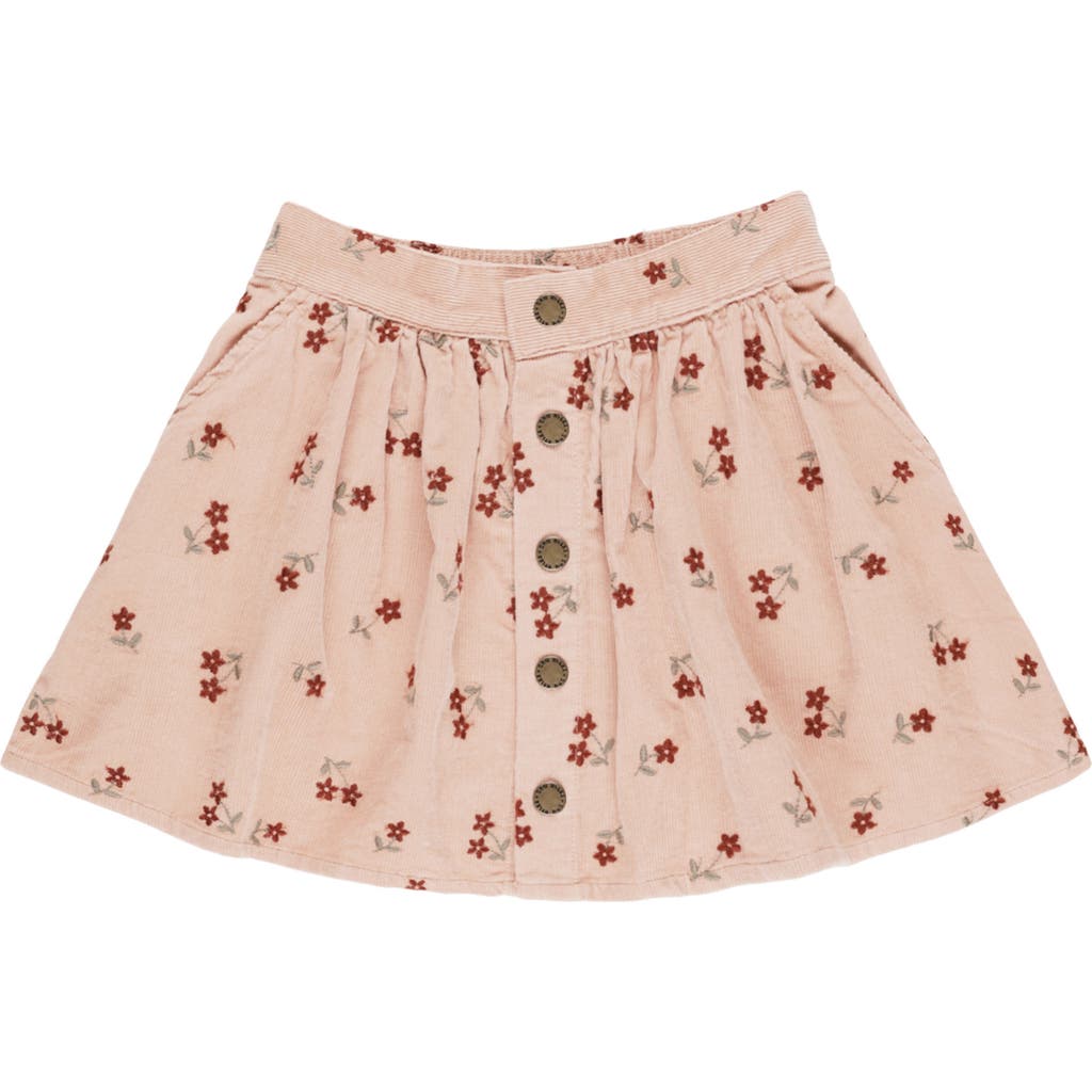 Rylee + Cru Babies' Floral Exposed Button Miniskirt In Multi