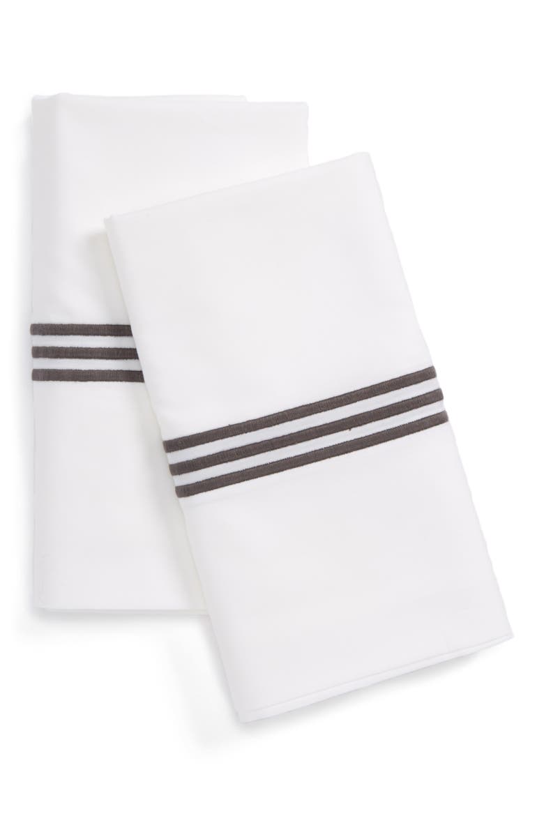 Bel Tempo Pillowcases, Main, color, CHARCOAL