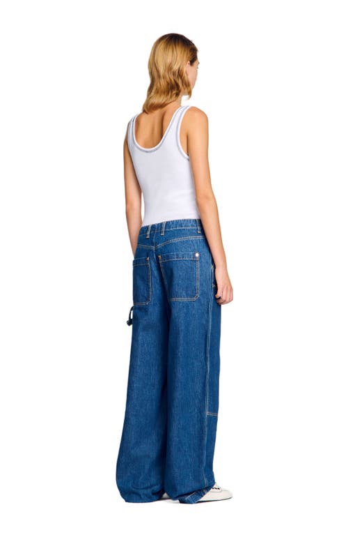 Sandro Aaron Carpenter Jeans In Blue Jean