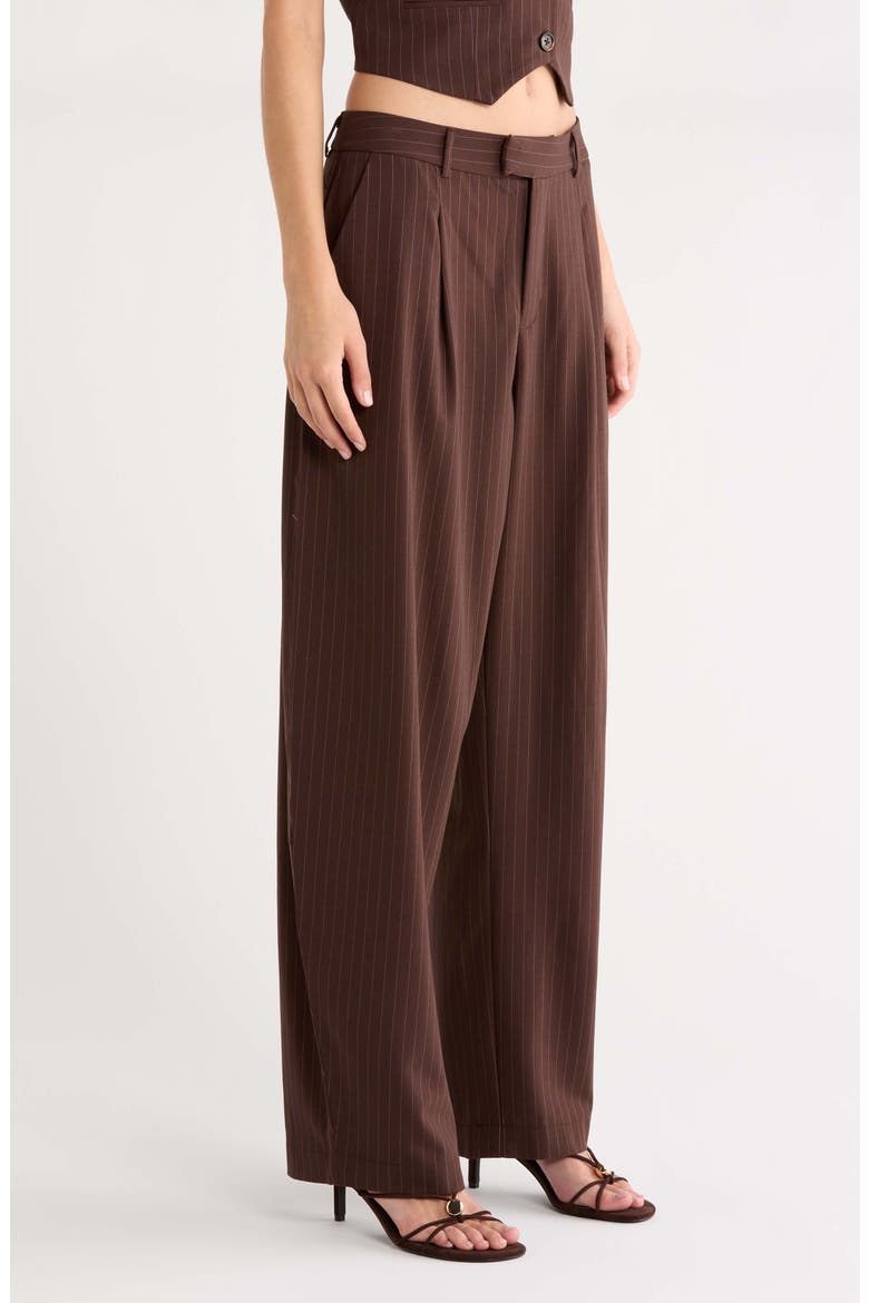 Barrel Pinstripe High Waist Trousers, Alternate, color, CHOCOLATE PINSTRIPE