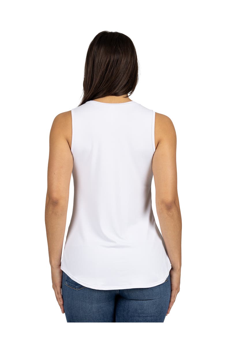 24seven Comfort Apparel Maternity V-Neck Tunic Tank Top with Round Hemline, Alternate, color, White