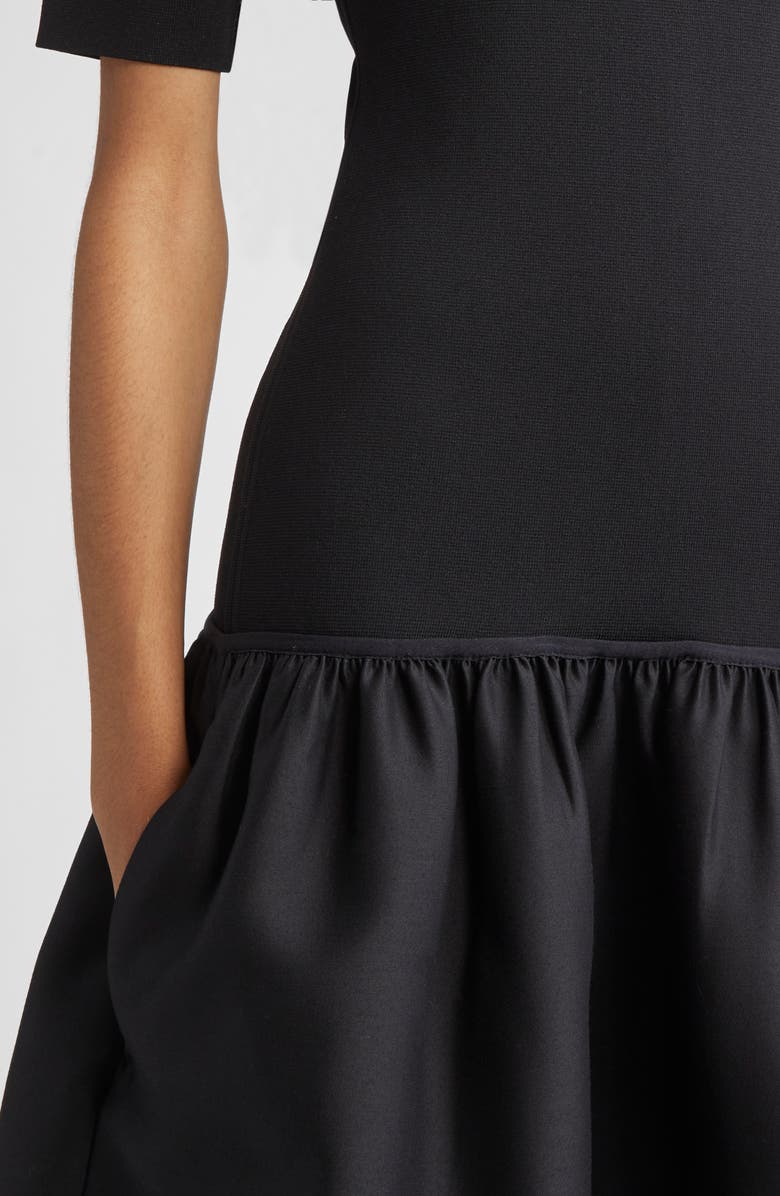 TOTEME Twinflower Flounce Sweater Dress, Alternate, color, Black