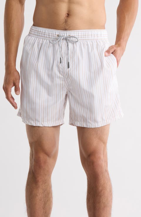 Ponji Stripe Swim Trunks
