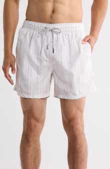 Vintage Summer Ponji Stripe Swim Trunks