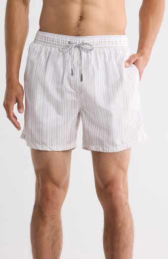 Vintage Summer Ponji Stripe Swim Trunks