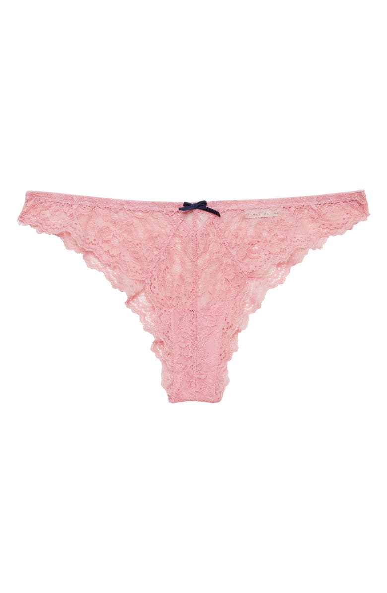 Fleur Du Mal Bianca Lace Cheeky Briefs, Main, color, Pink Lady