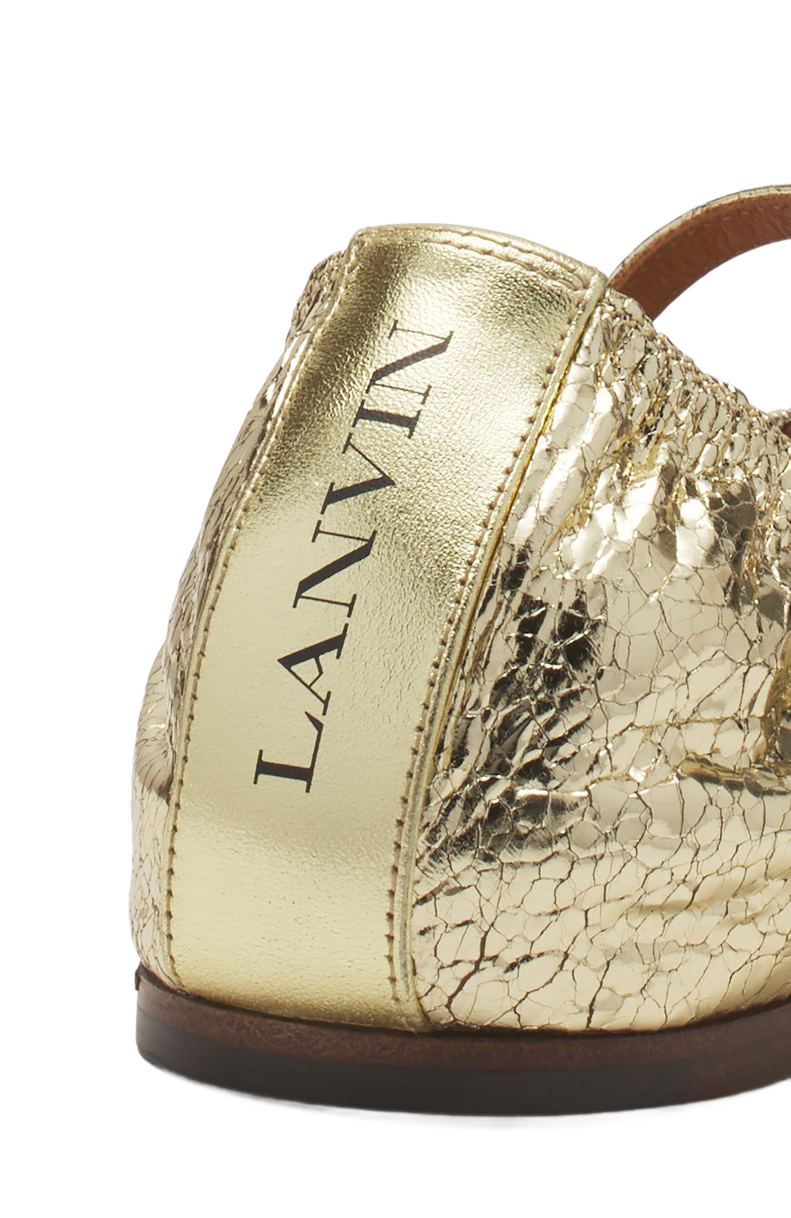 Lanvin MARY JANE IN CRACKLED METALLIC LEATHER, Alternate, color, 