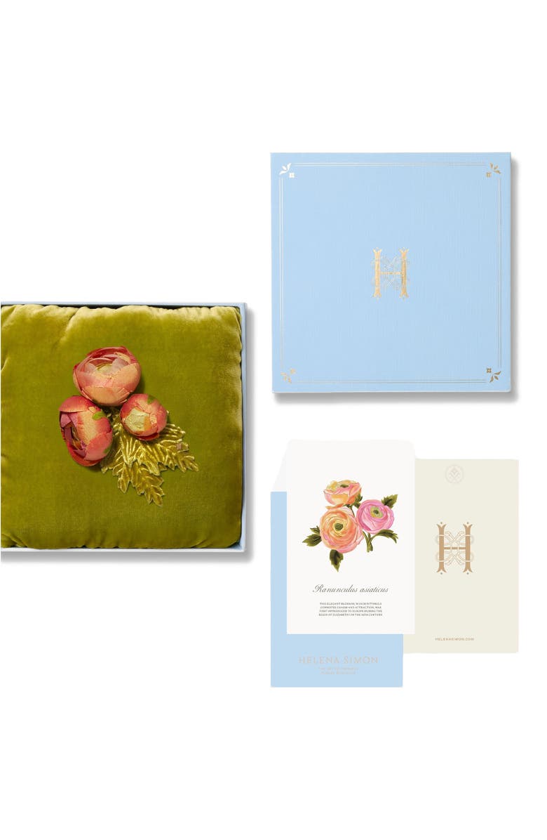 Helena Simon The Ranunculus Floral Brooch, Alternate, color, Orange