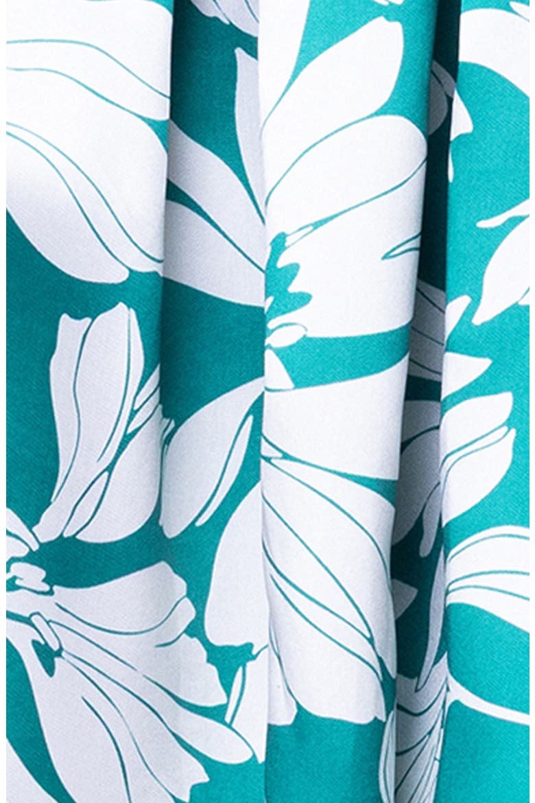 Mikado Midi Dress, Alternate, color, AQUA/ WHITE