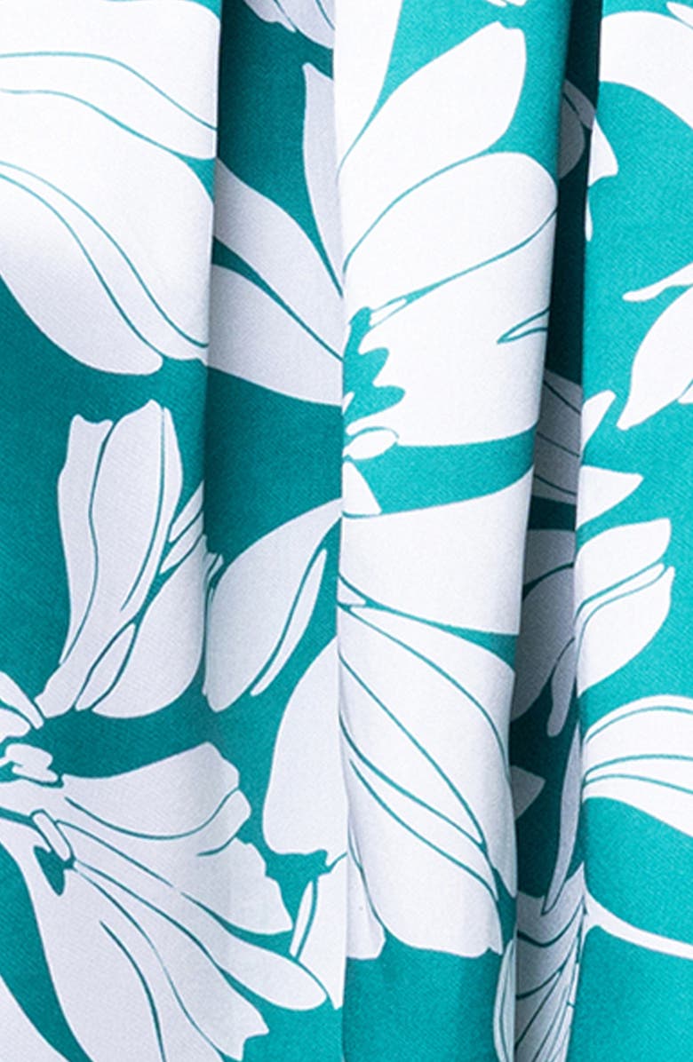 Betsy & Adam Mikado Midi Dress, Alternate, color, Aqua/ White