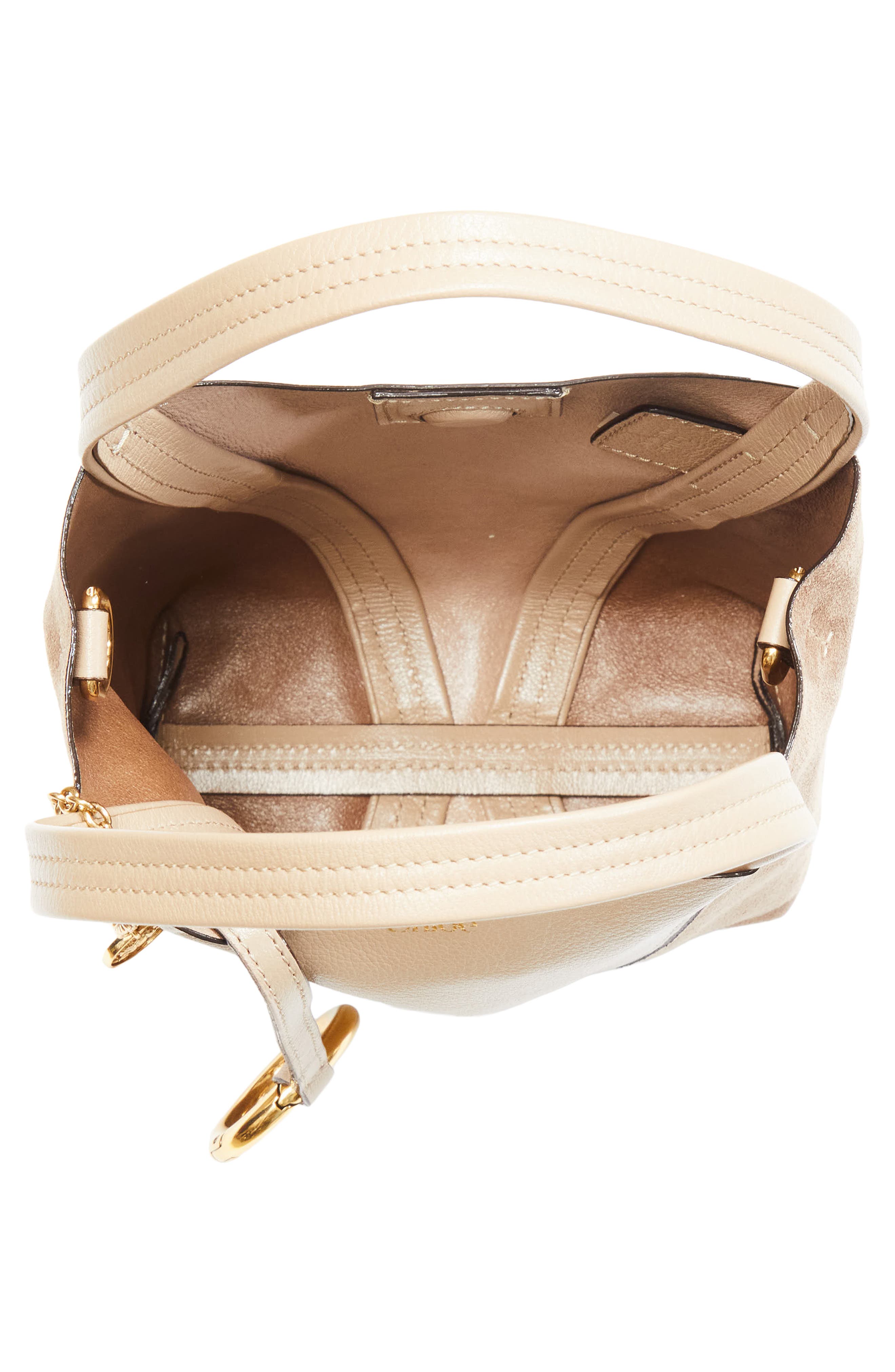 Chloé Small Chloé Spin Leather & Suede Tote, Alternate, color, Boyish Brown