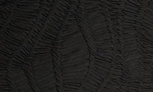 Matty M . Jasper Texture Long Sleeve Midi Dress In Black