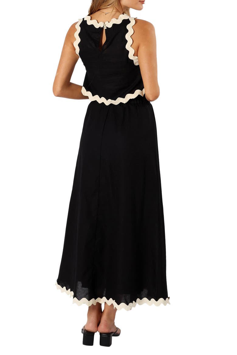 Chrissy Sleeveless Cotton Top & Maxi Skirt, Alternate, color, BLACK CREAM