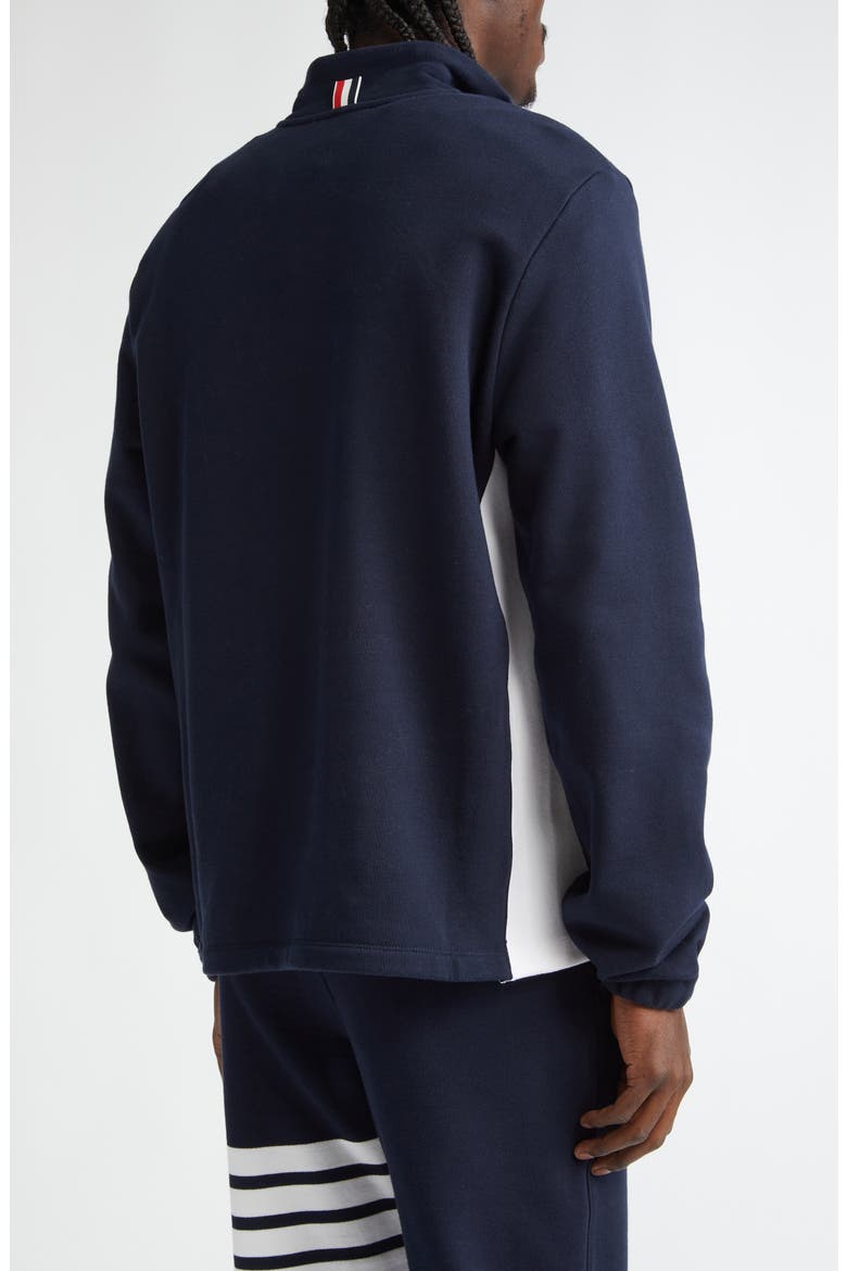 4-Bar Stripe Funnel Neck Half Zip Sweatshirt, Alternate, color, 415 NAVY