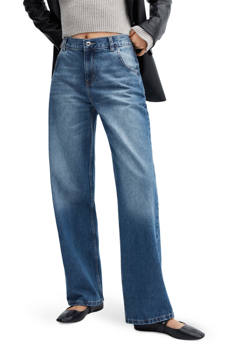 MANGO Low Rise Wide Leg Jeans, Main, color,
