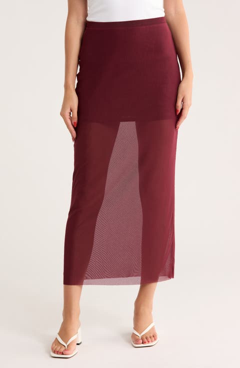 Mesh Midi Skirt