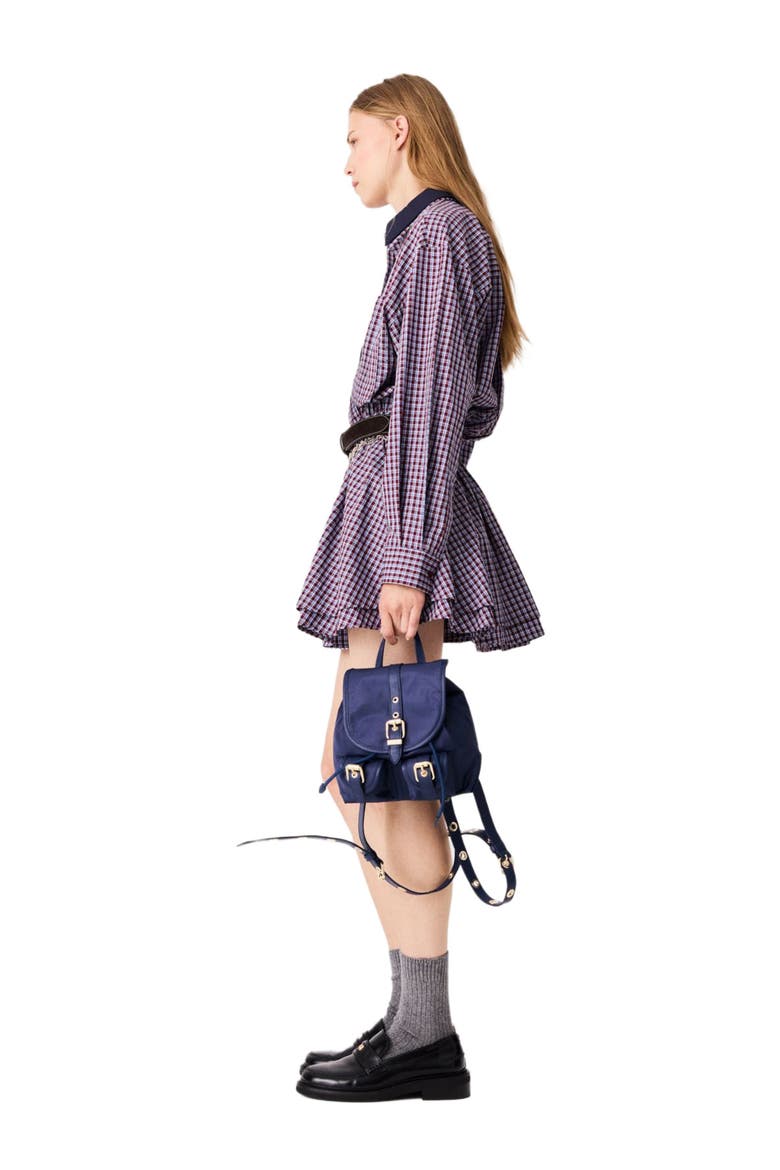 Short rhinestone checked dress, Alternate, color, Burgundy