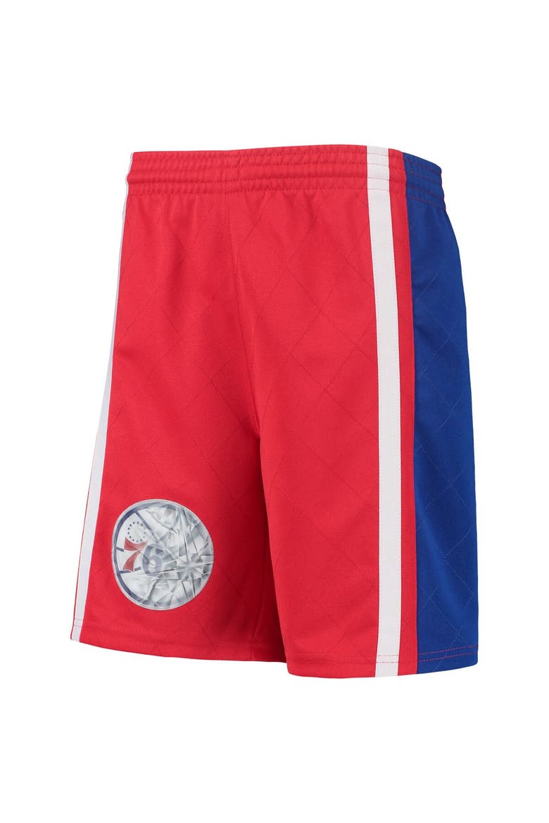 Youth Mitchell & Ness Red Philadelphia 76ers 1996 Hardwood Classics 75th Anniversary Swingman Shorts, Alternate, color, Red