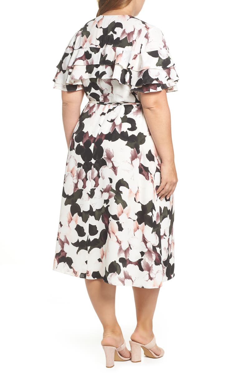 1.STATE Wrap Front Midi Dress, Alternate, color,