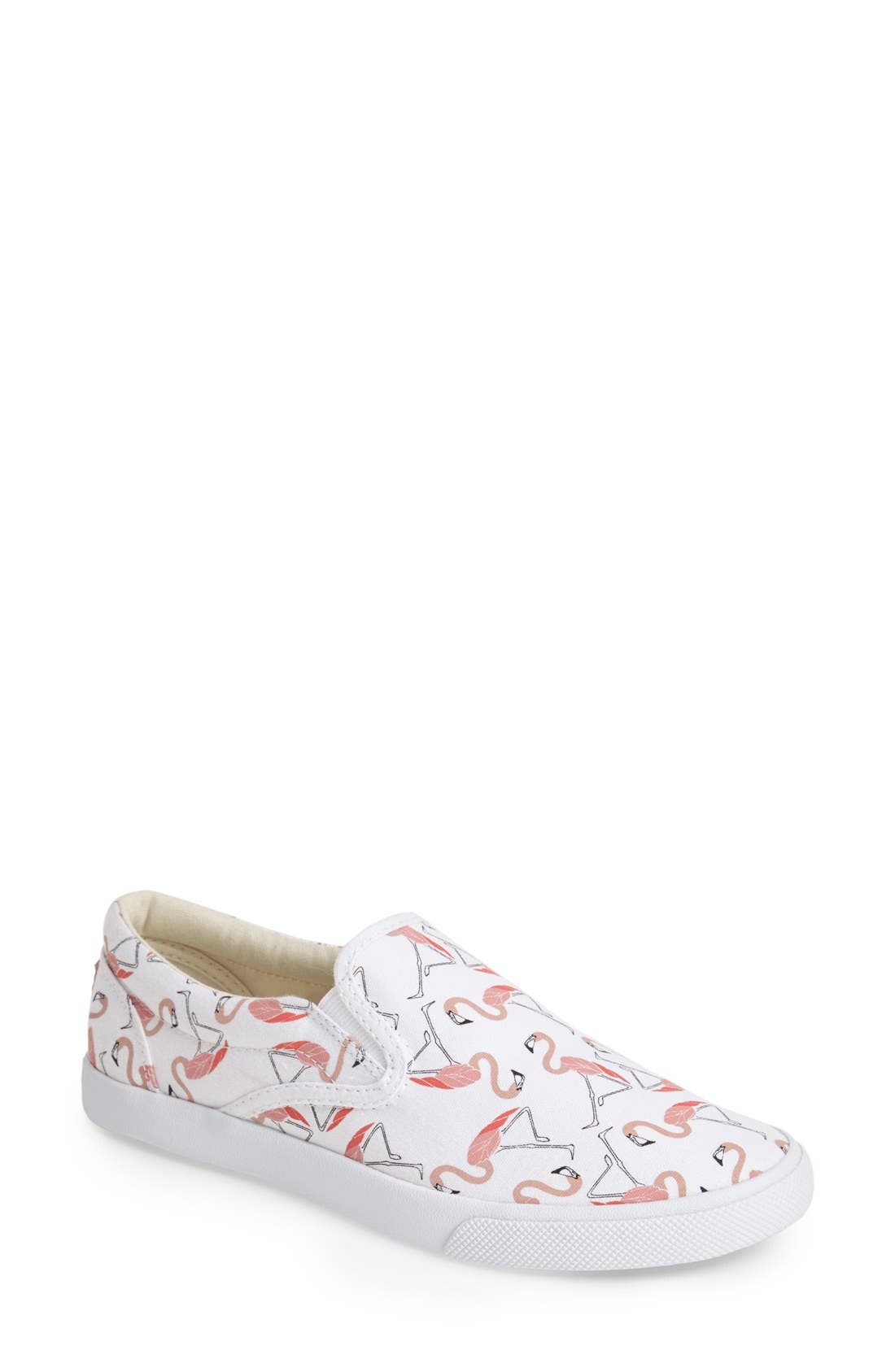 BucketFeet 'Flamingos' Slip-On Sneaker, Main, color, 