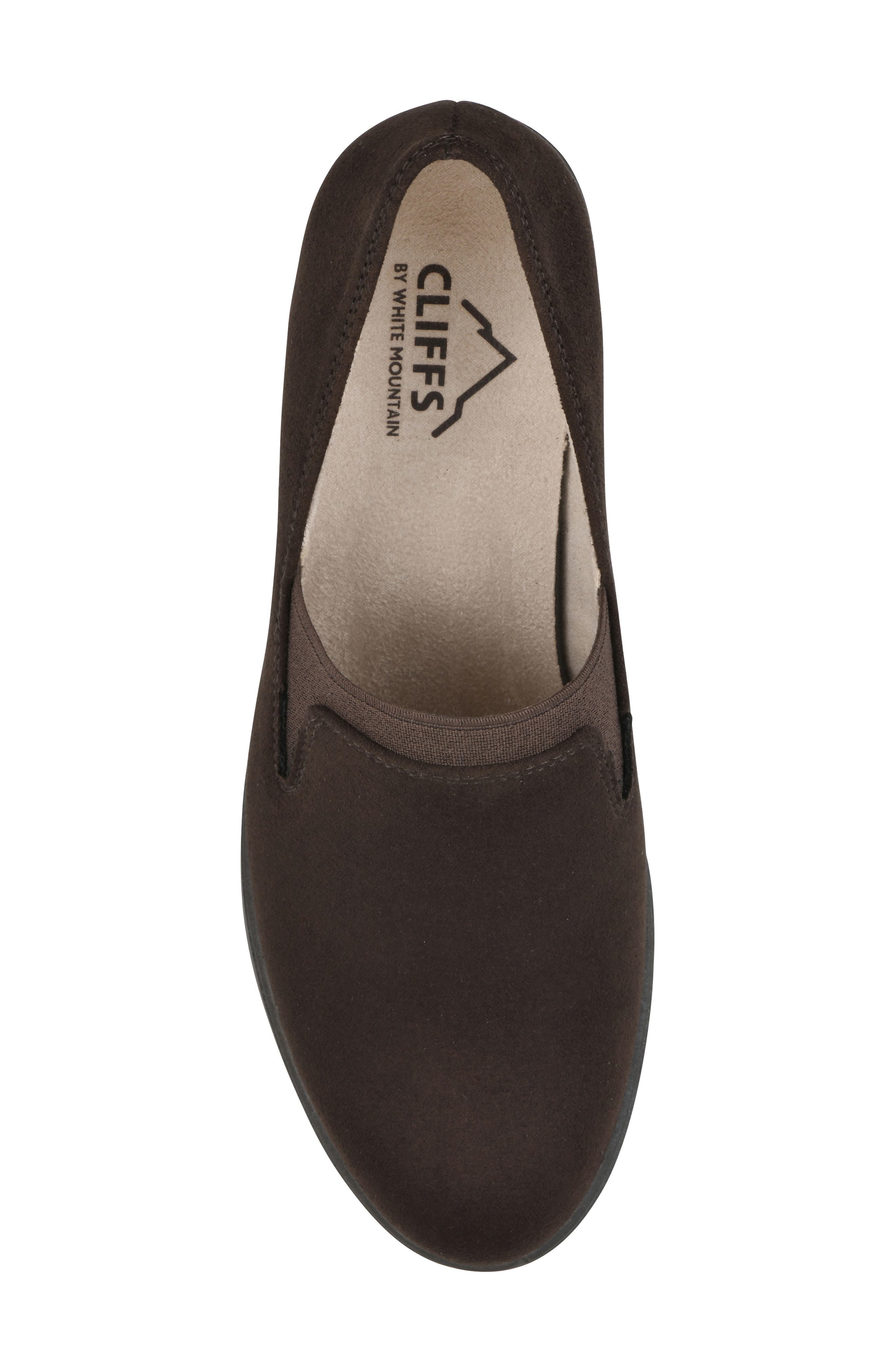 CLIFFS BY WHITE MOUNTAIN Hunton Block Heel Loafer Pump, Alternate, color, Dark Brown Suedette