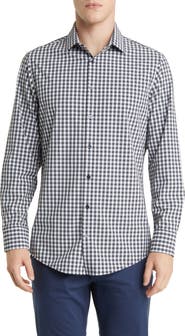 Mizzen+Main Leeward Trim Fit Plaid Performance Button-Up Shirt