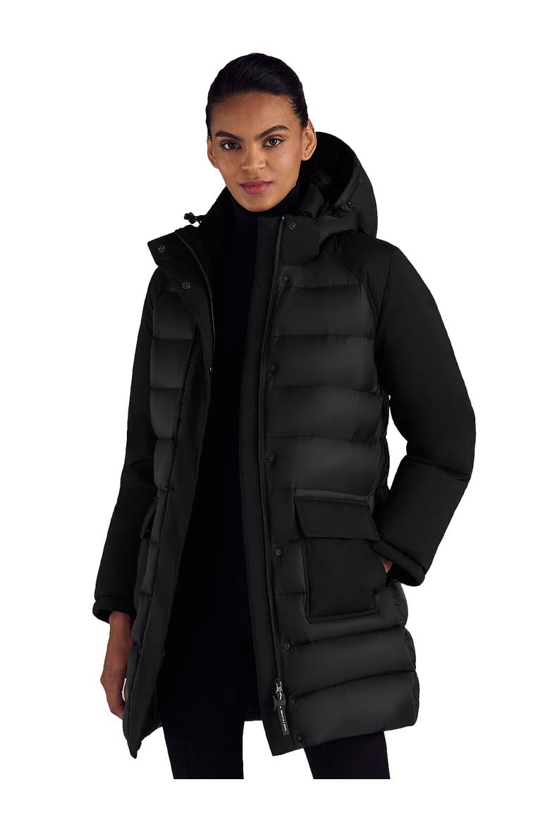 Askya Women's Two-Tone Puffer Down Parka, Alternate, color, Black