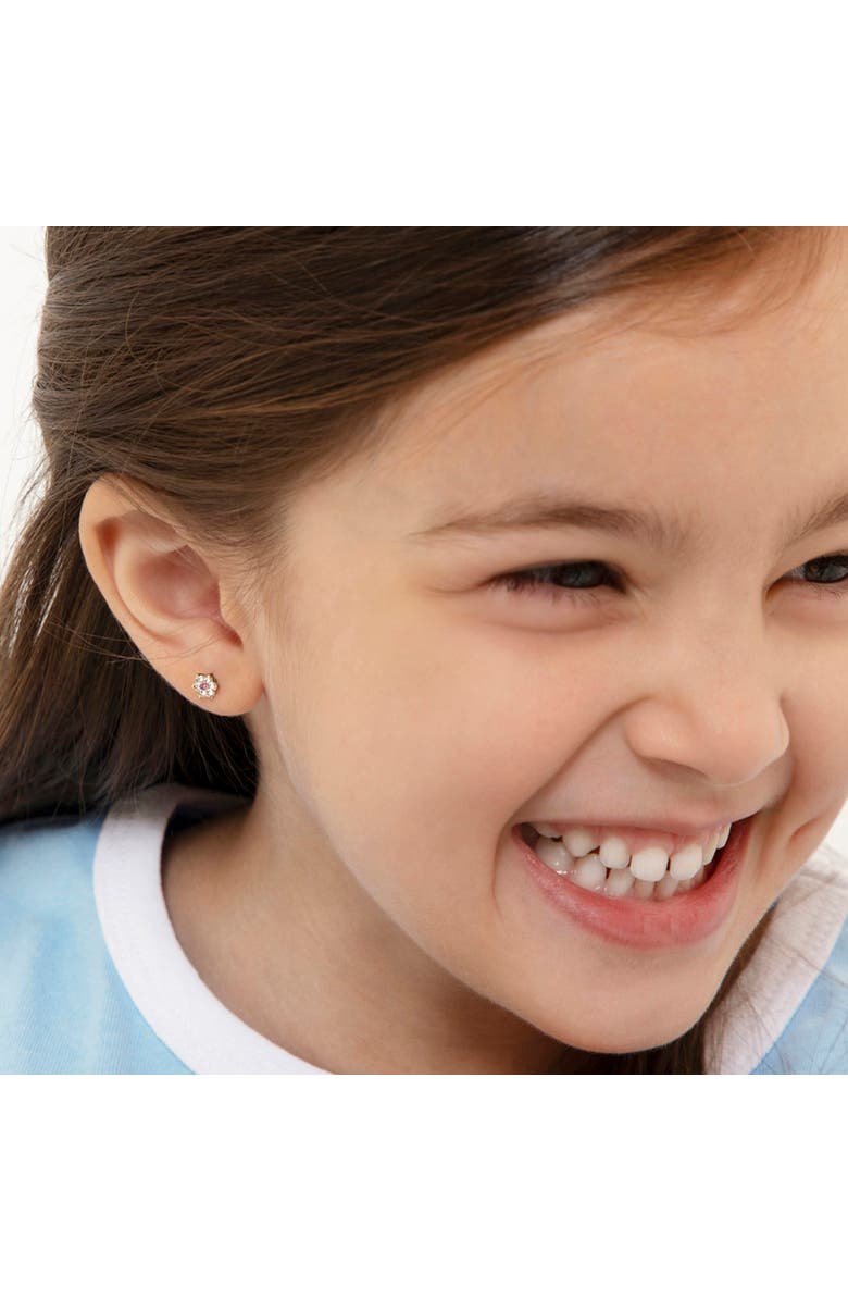 In Season Jewelry Flower Cubic Zirconia Earrings, Alternate, color, Pink