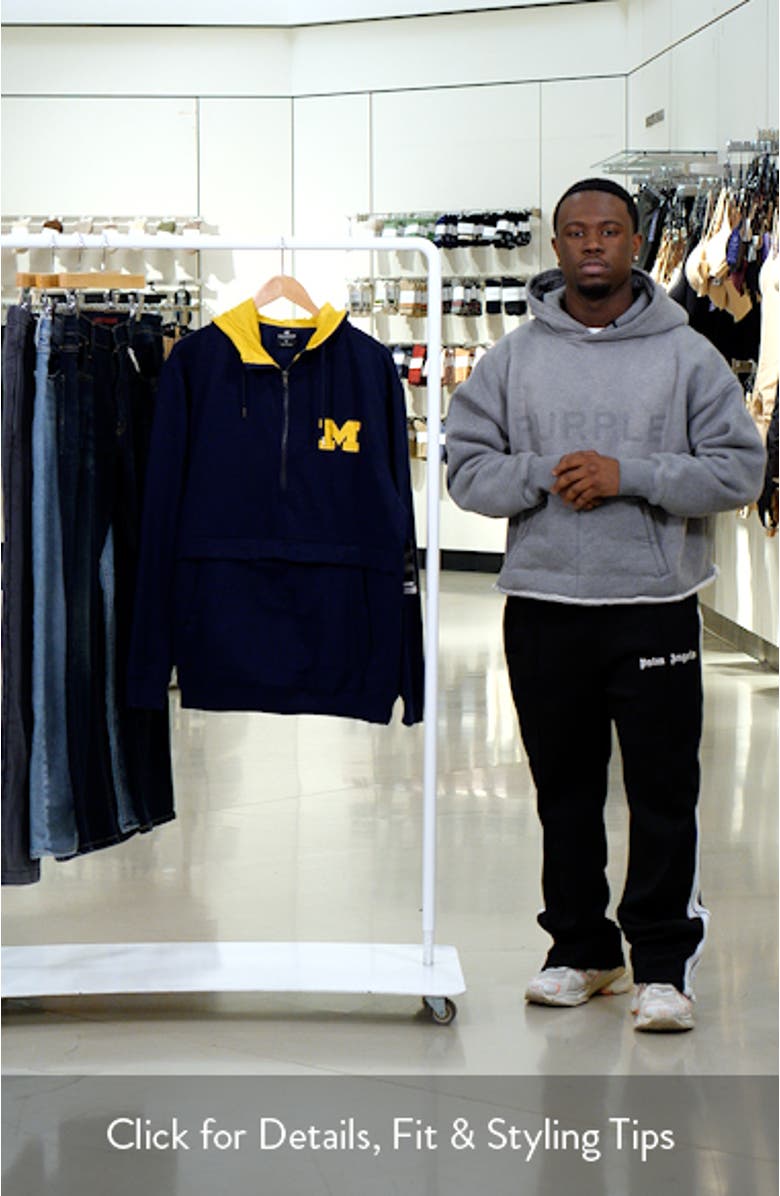 Men's Colosseum Navy Michigan Wolverines Half-Zip Hoodie, sales video thumbnail