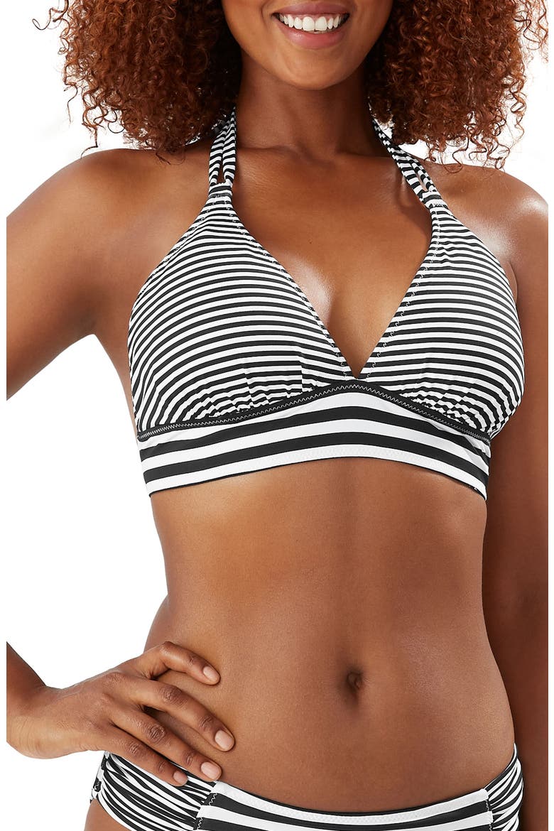 Breaker Bay Reversible Halter Bikini Top, Main, color, BLACK
