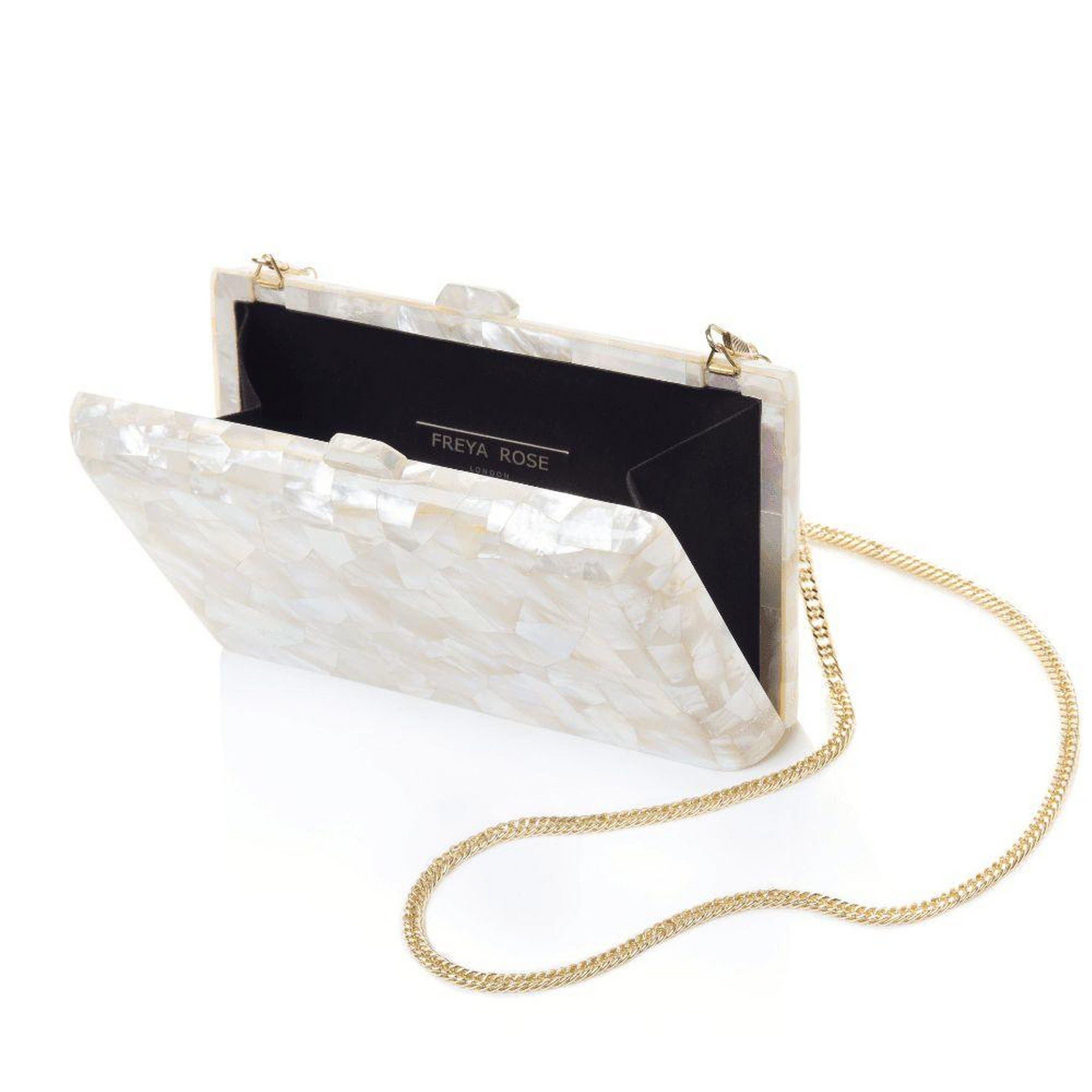 Freya Rose Aphrodite Mother of Pearl Bag Ivory, Alternate, color, Ivory