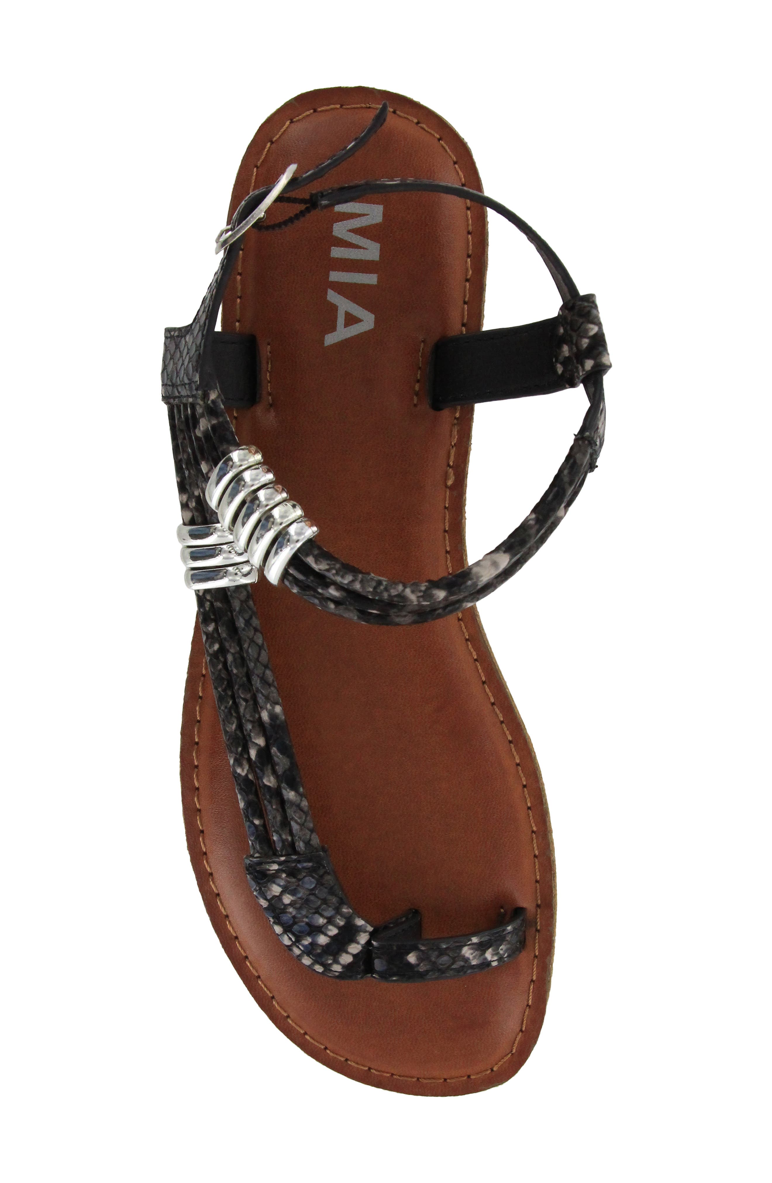 MIA Julianna Ankle Strap Snake Embossed Sandal, Alternate, color, 