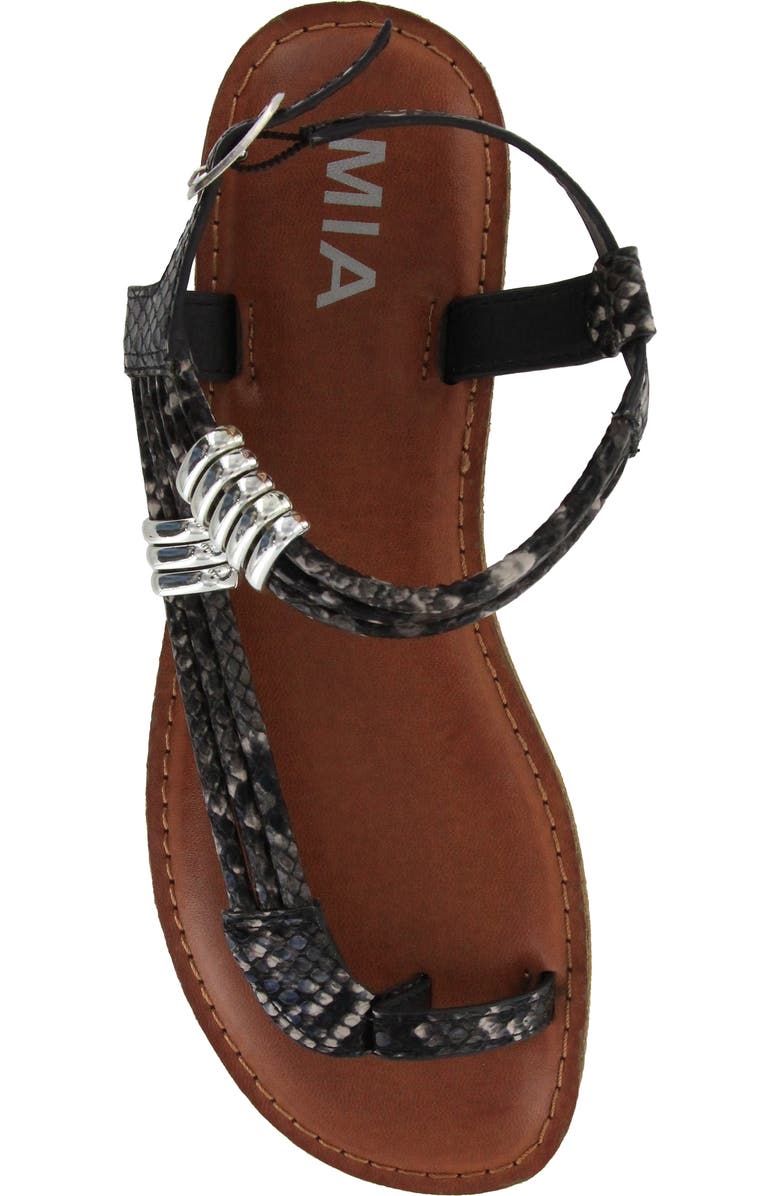 MIA Julianna Ankle Strap Snake Embossed Sandal, Alternate, color,