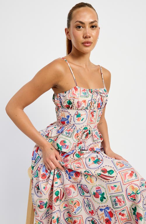 En Saison Nayeli Print Peplum Camisole