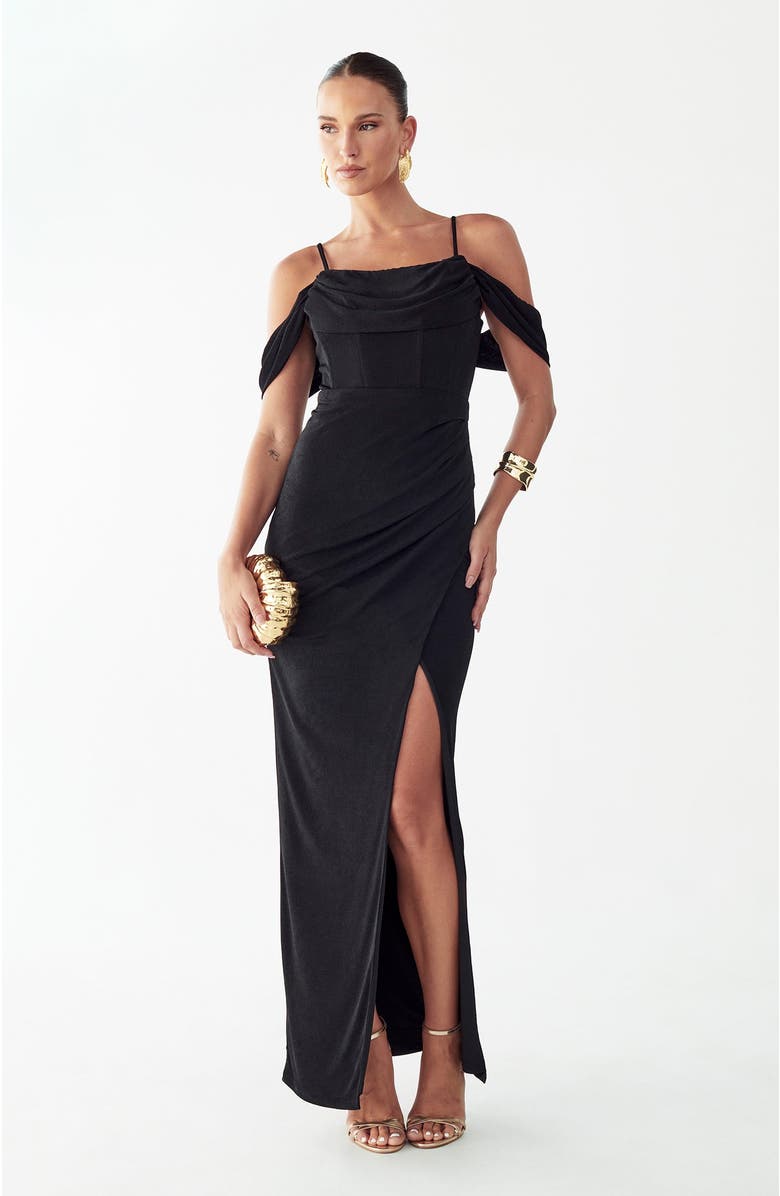BWLDR Amie Maxi Dress, Alternate, color, Black