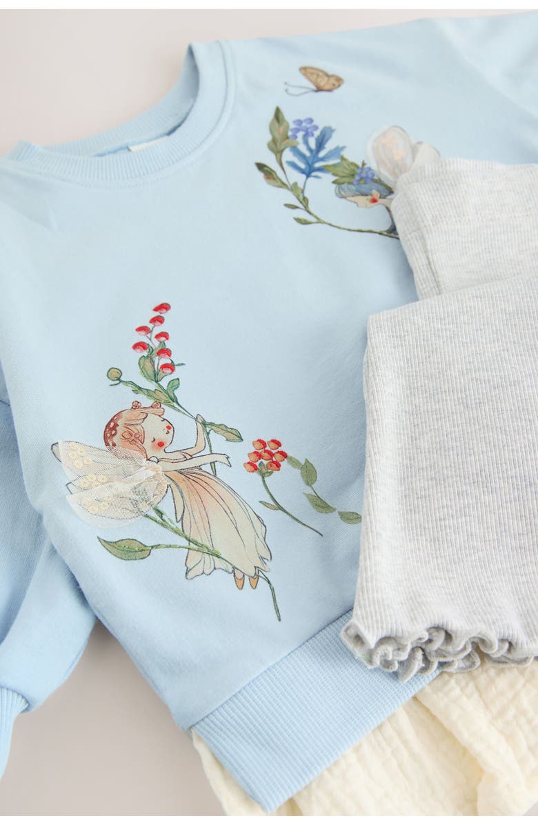 NEXT Kids' Fairy Graphic Sweatshirt & Flare Leggings Set, Alternate, color, Blue